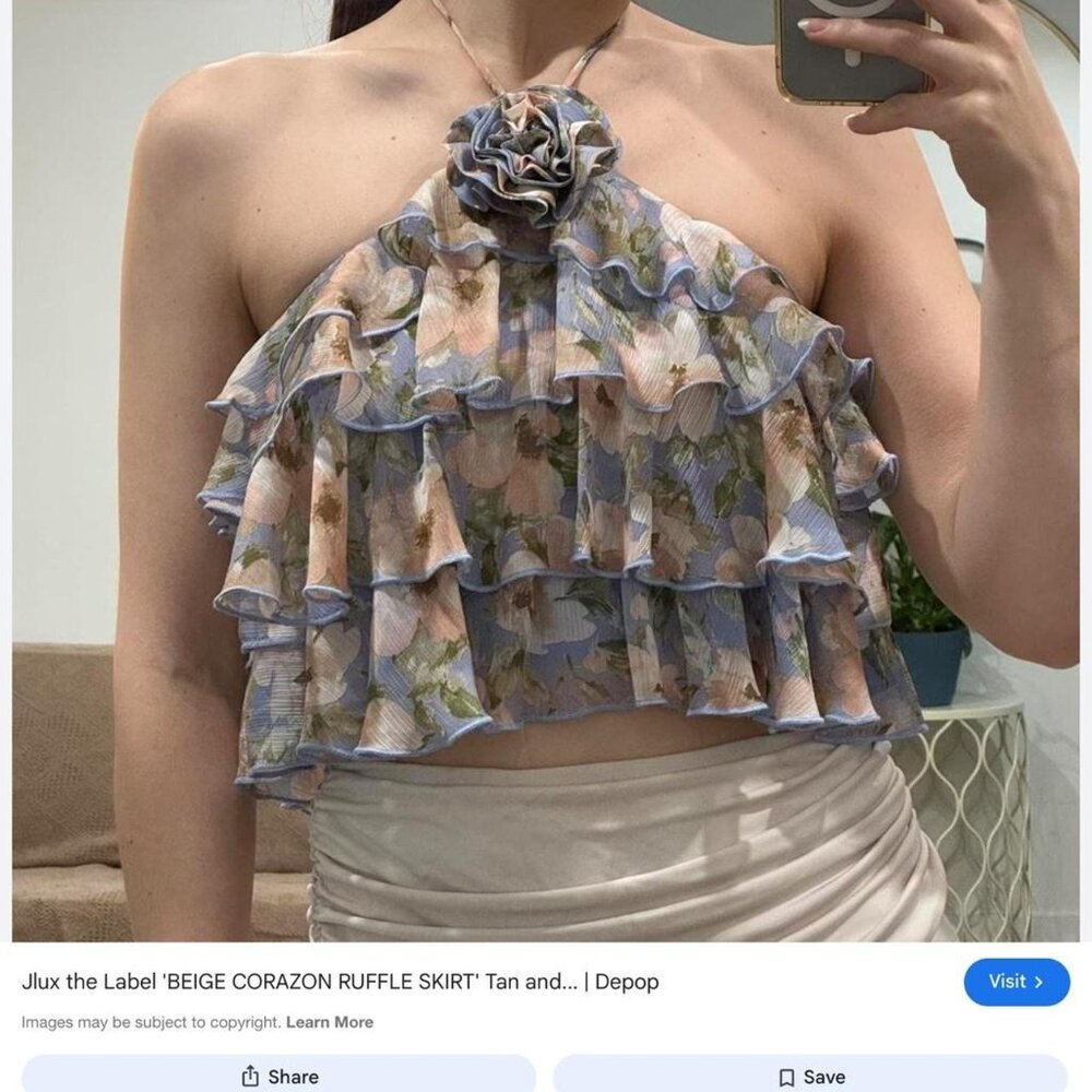 Jlux The Label Blue Floral halter top